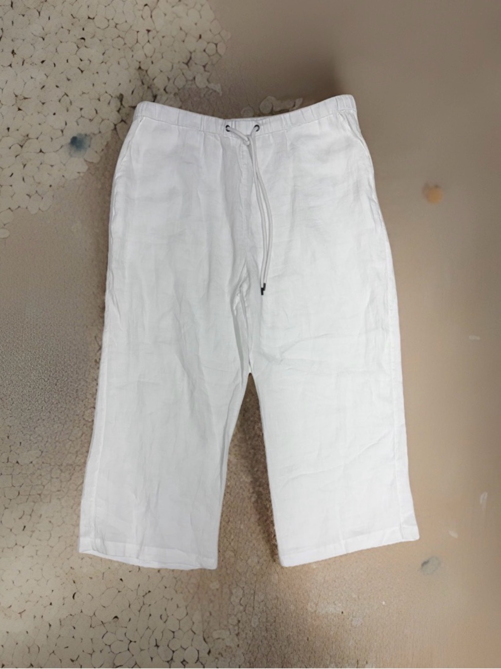 NEW James Perse size 4 small White 100% Linen Drawstring Wide-Leg Pants